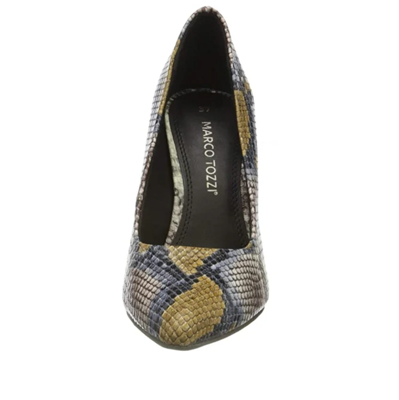 Marco Tozzi Damen High Heel mit Schlangenmuster - Safran