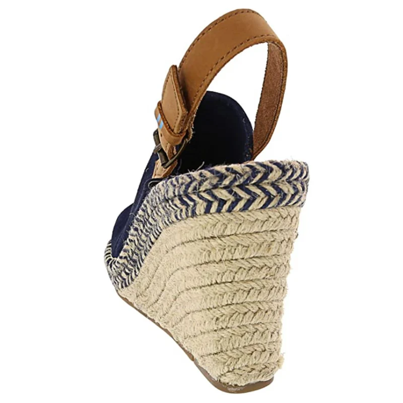 TOMS Damen-Sandale „Monica“ aus Leder und Wildleder – Marineblau