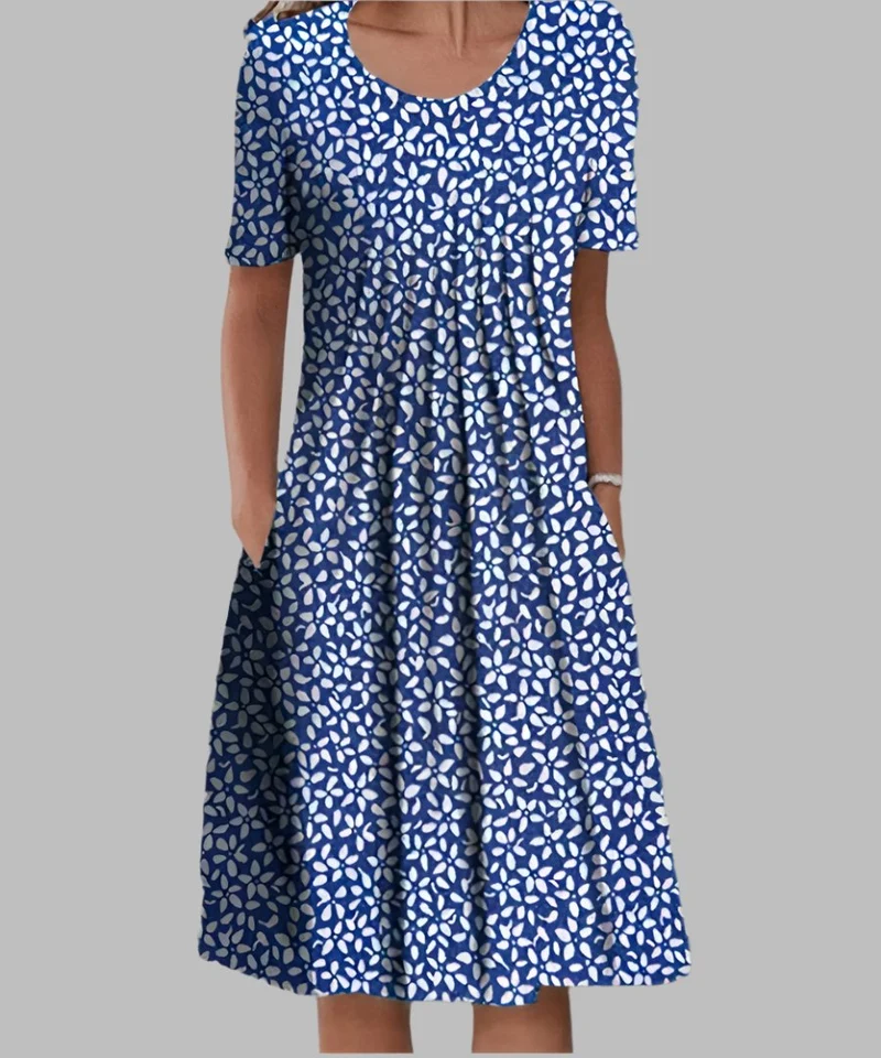Luisa | Plus Size Midi Kleid Blumenmuster V-Ausschnitt