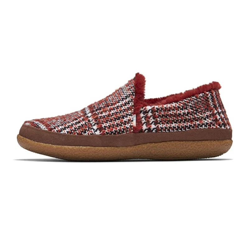 Toms - Indien - Damenhausschuhe Cozy Plaid - Rot