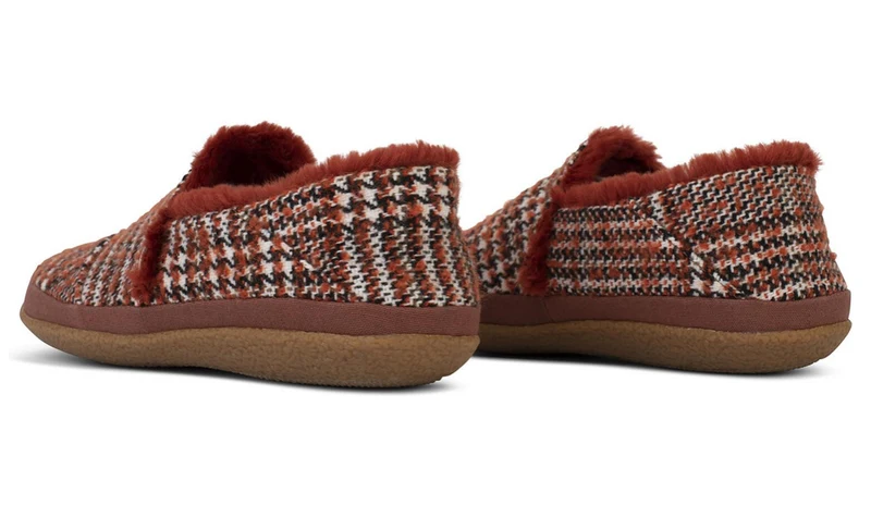 Toms - Indien - Damenhausschuhe Cozy Plaid - Rot