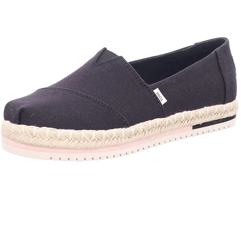 TOMS - Plateau-Espadrilles für Damen – Schwarz