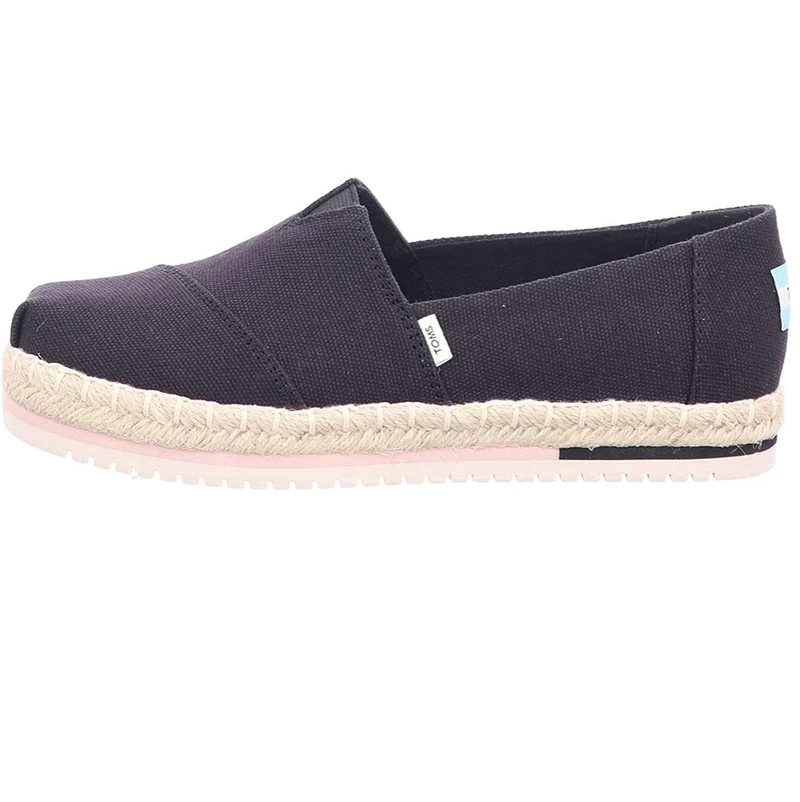 TOMS - Plateau-Espadrilles für Damen – Schwarz