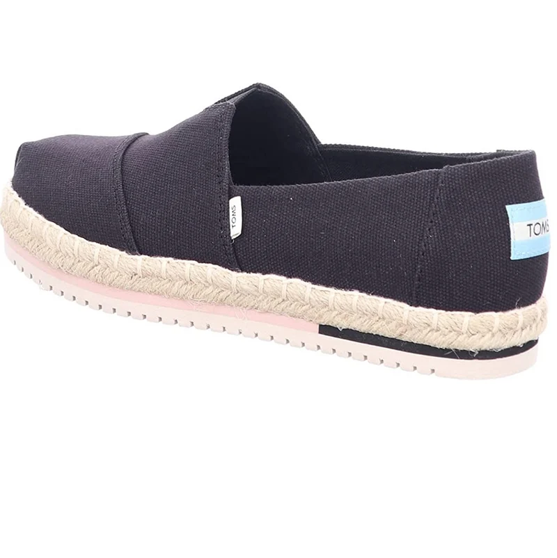 TOMS - Plateau-Espadrilles für Damen – Schwarz