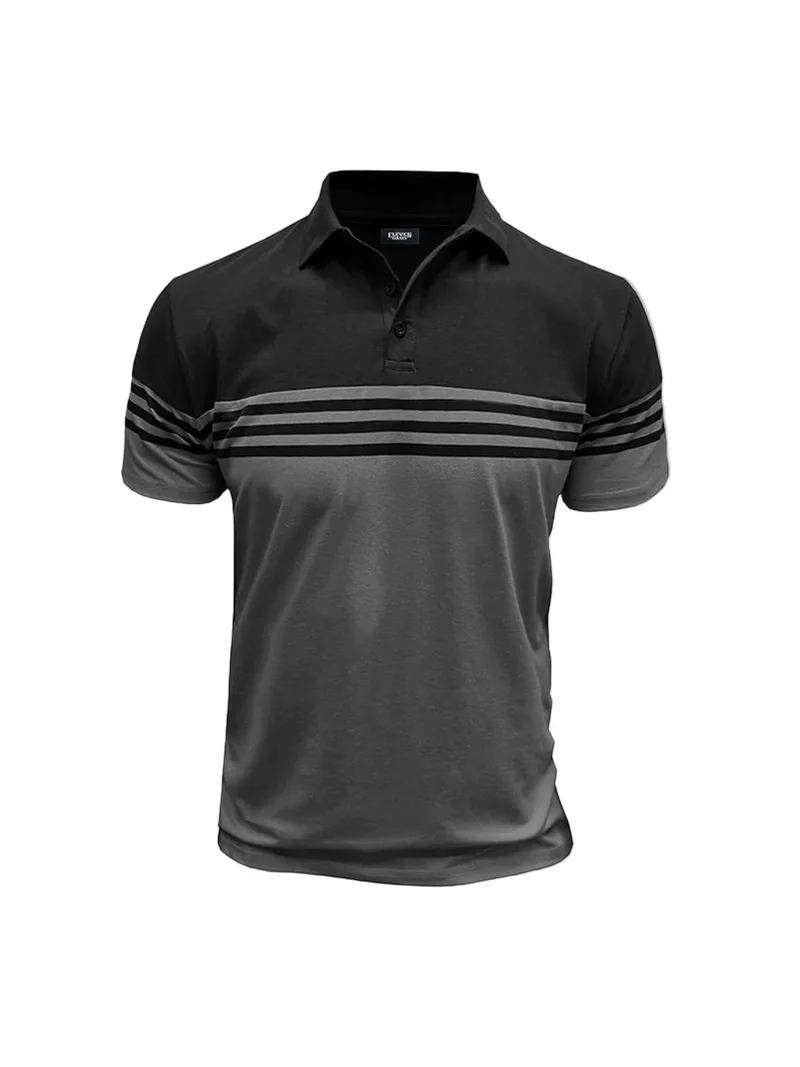 Herren Poloshirt mit kurzen Ärmeln und Querstreifen