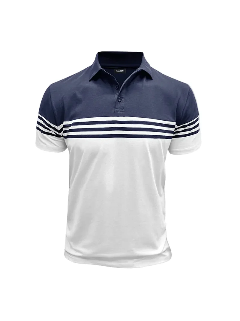 Herren Poloshirt mit kurzen Ärmeln und Querstreifen