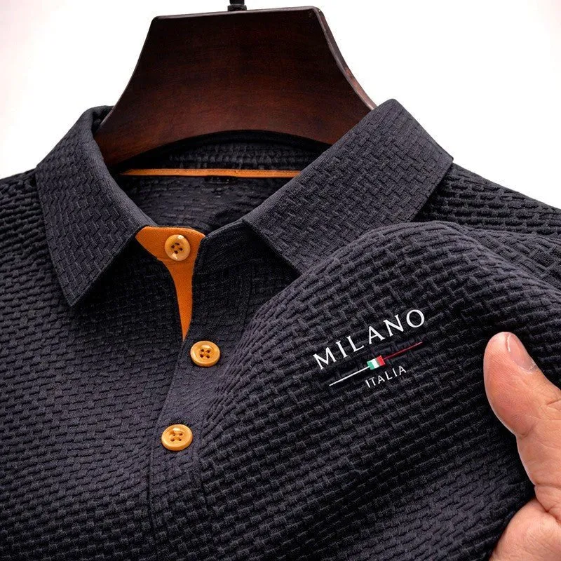 Julian | Herren Texturiertes Poloshirt Milano Knopfleiste