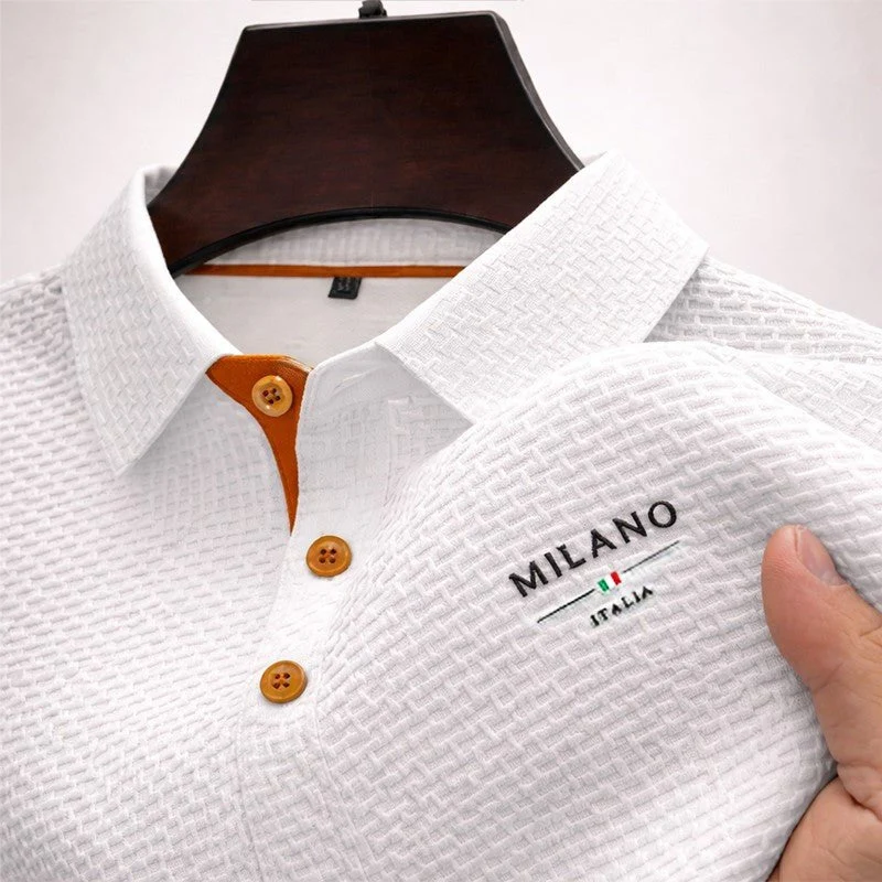Julian | Herren Texturiertes Poloshirt Milano Knopfleiste