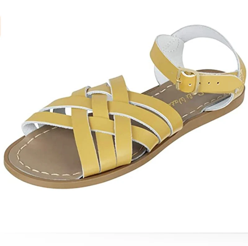 Salt Water Sandals Retro-Sandale für Damen – Senfgelb