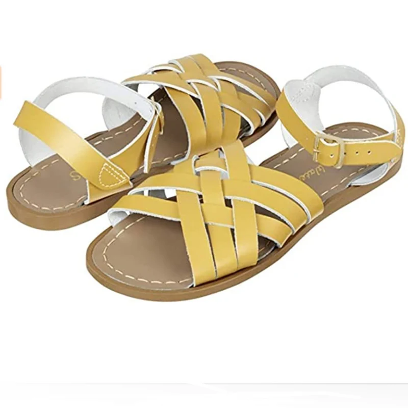 Salt Water Sandals Retro-Sandale für Damen – Senfgelb