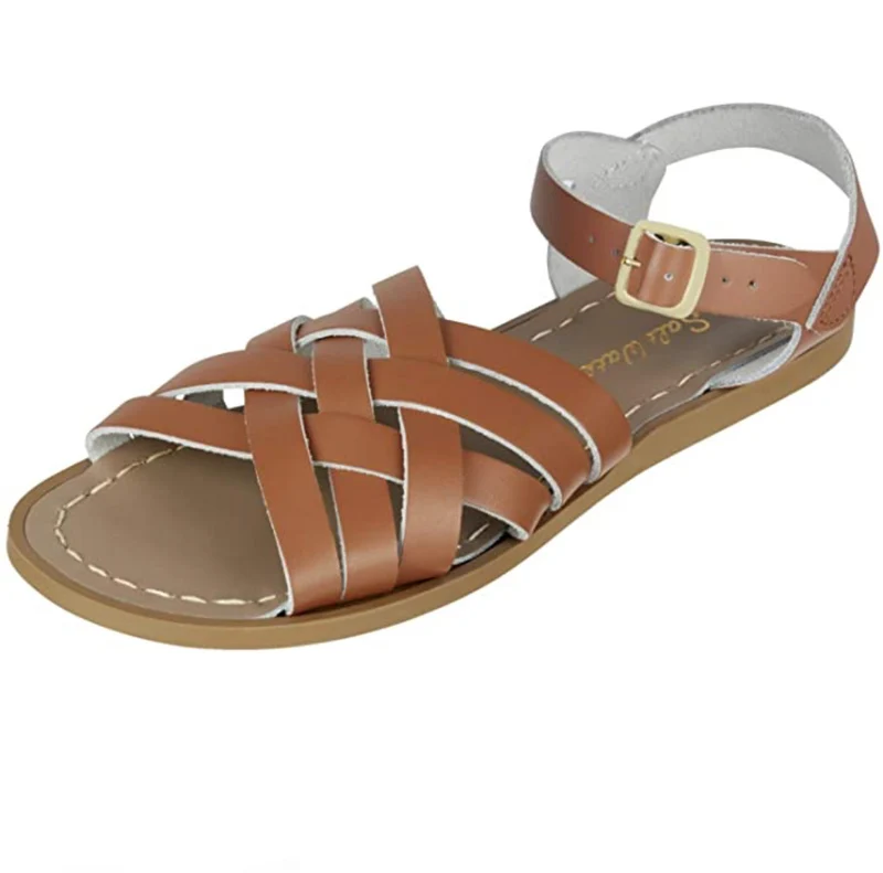 Salt Water Sandals Retro-Sandale für Damen – Hellbraun