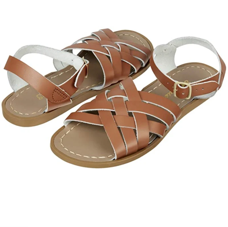 Salt Water Sandals Retro-Sandale für Damen – Hellbraun