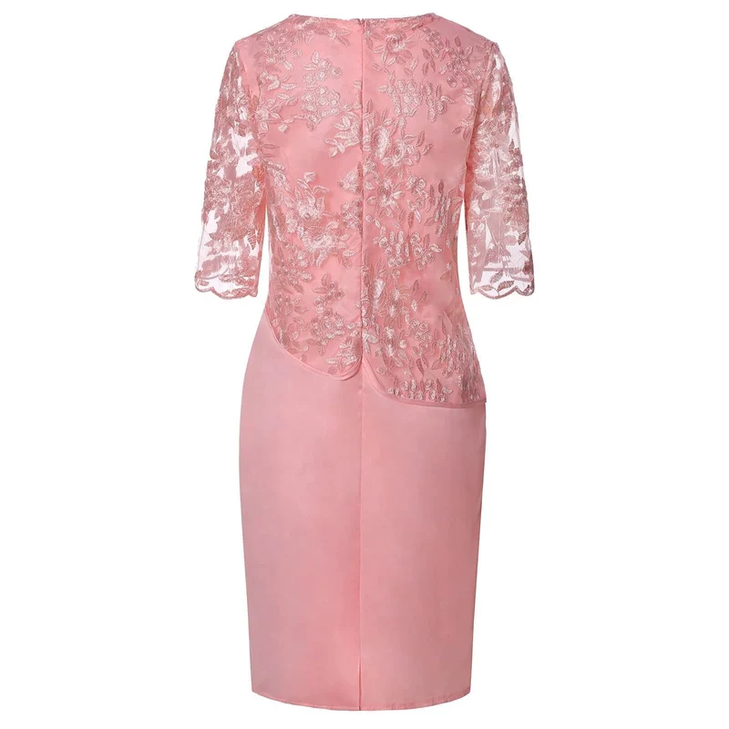 Amelie | Plus Size Midi Kleid Spitze Blumen Elegant Festlich