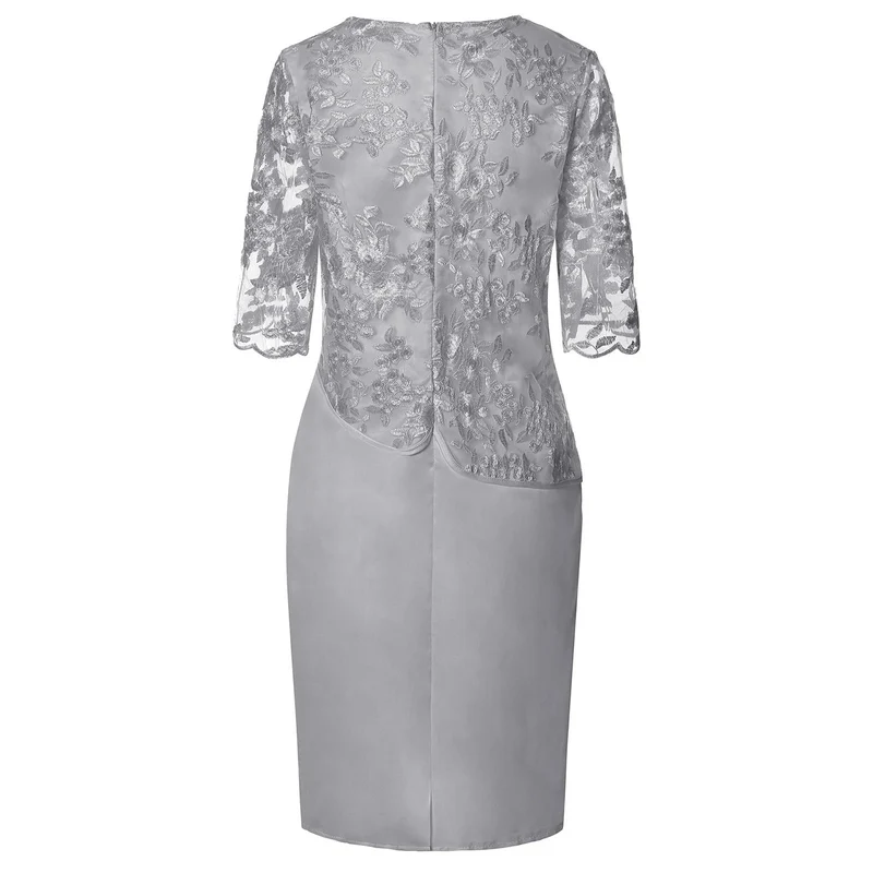 Amelie | Plus Size Midi Kleid Spitze Blumen Elegant Festlich