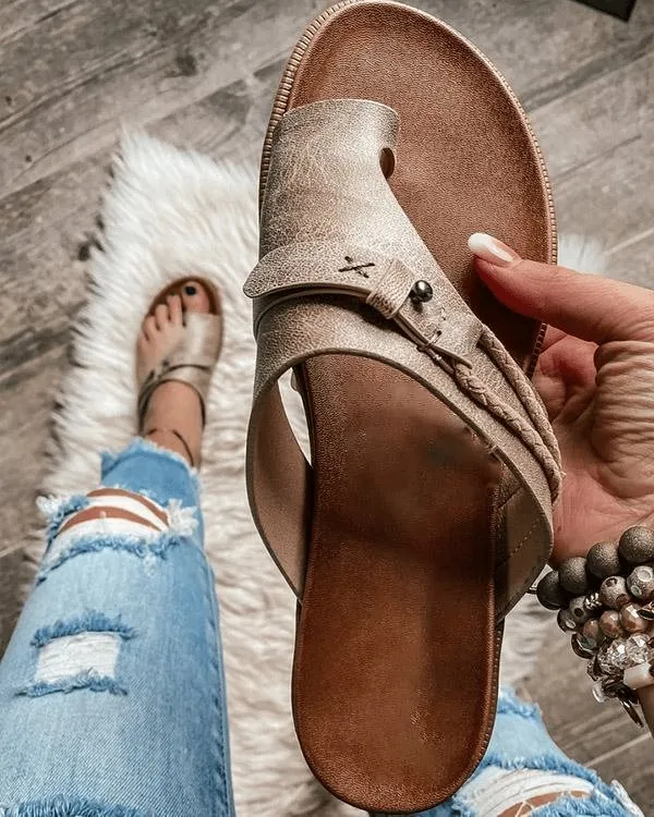 Lena | Orthopädische Sandalen Comfort Zehentrenner Veganes Leder