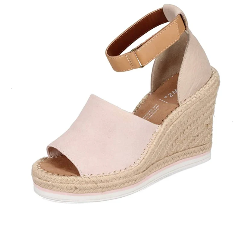 TOMS - Damen-Sandale Marisol mit Keilabsatz – Pfingstrosen-Wildleder