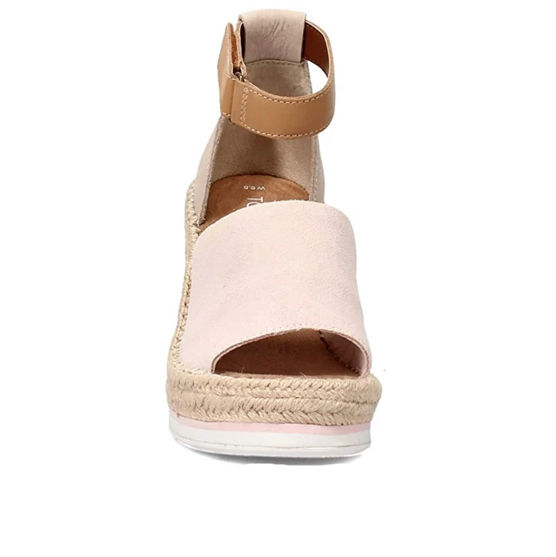 TOMS - Damen-Sandale Marisol mit Keilabsatz – Pfingstrosen-Wildleder
