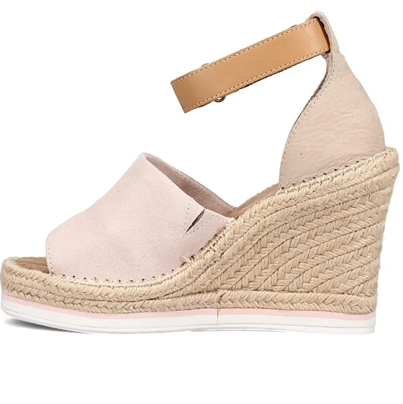 TOMS - Damen-Sandale Marisol mit Keilabsatz – Pfingstrosen-Wildleder