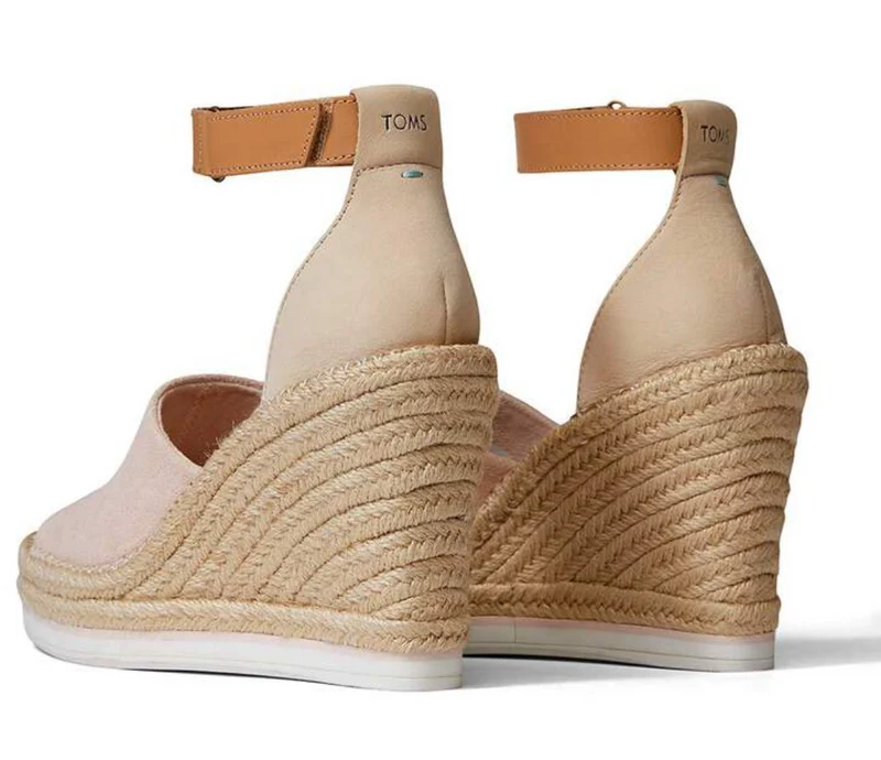 TOMS - Damen-Sandale Marisol mit Keilabsatz – Pfingstrosen-Wildleder