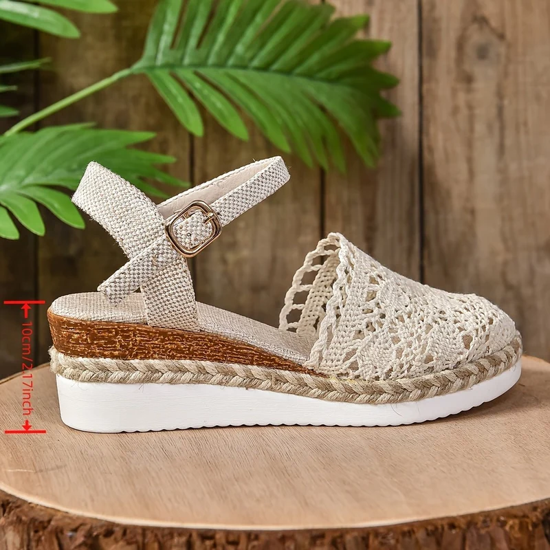 Amelie | Damen Orthopädische Sandalen Häkel-Design Verstellbar