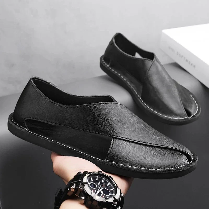 Stefan | Herren Leder-Sandalen Crossover-Design Italienisches Kalbsleder