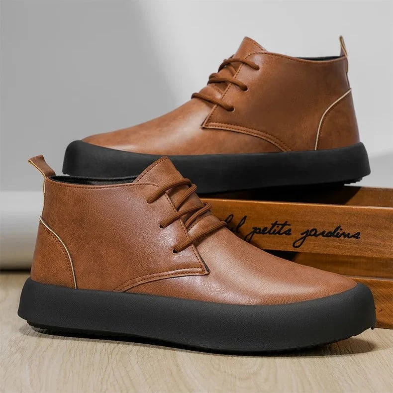 Stefan | Herren Leder Chukka Boots Gepolsterte Sohle Schnürung