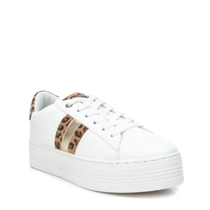 Refresh Modische Damen-Sneaker – Weiß/Leopard
