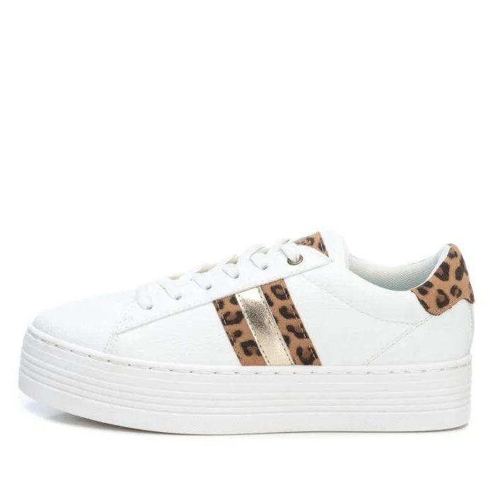 Refresh Modische Damen-Sneaker – Weiß/Leopard