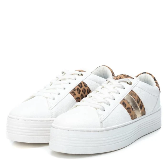 Refresh Modische Damen-Sneaker – Weiß/Leopard