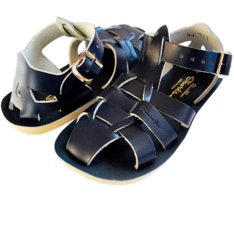 Salt Water Sandals Hai-Sandale für Kinder – Marineblau