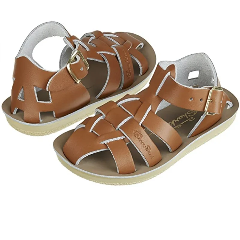 Salt Water Sandals Hai-Sandale für Kinder – Hellbraun