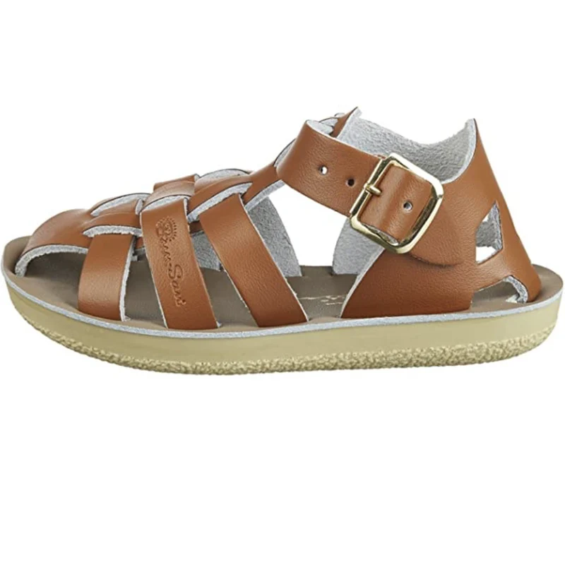 Salt Water Sandals Hai-Sandale für Kinder – Hellbraun