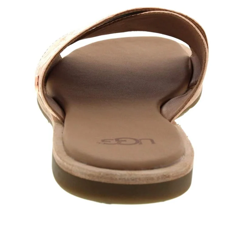 UGG - Joni – Pantoletten aus Metallic-Leder – Roségold