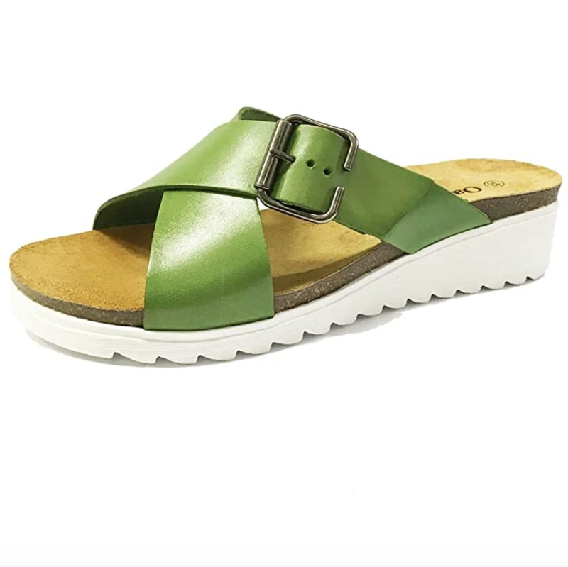 Oak & Hyde - Keilsandalette aus fliederfarbenem Leder