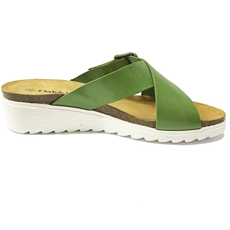 Oak & Hyde - Keilsandalette aus fliederfarbenem Leder