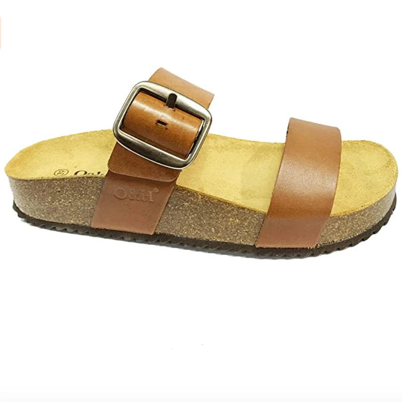 Oak & Hyde - Alicante Mid - Vintage-Sandale aus karamellfarbenem Leder