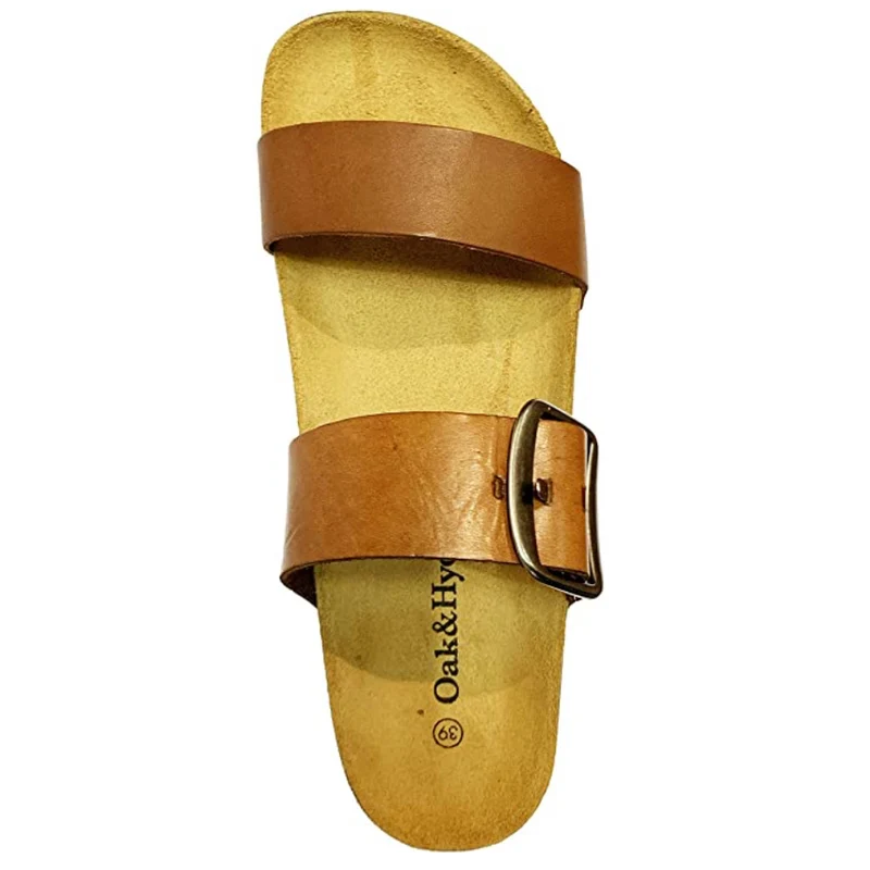 Oak & Hyde - Alicante Mid - Vintage-Sandale aus karamellfarbenem Leder