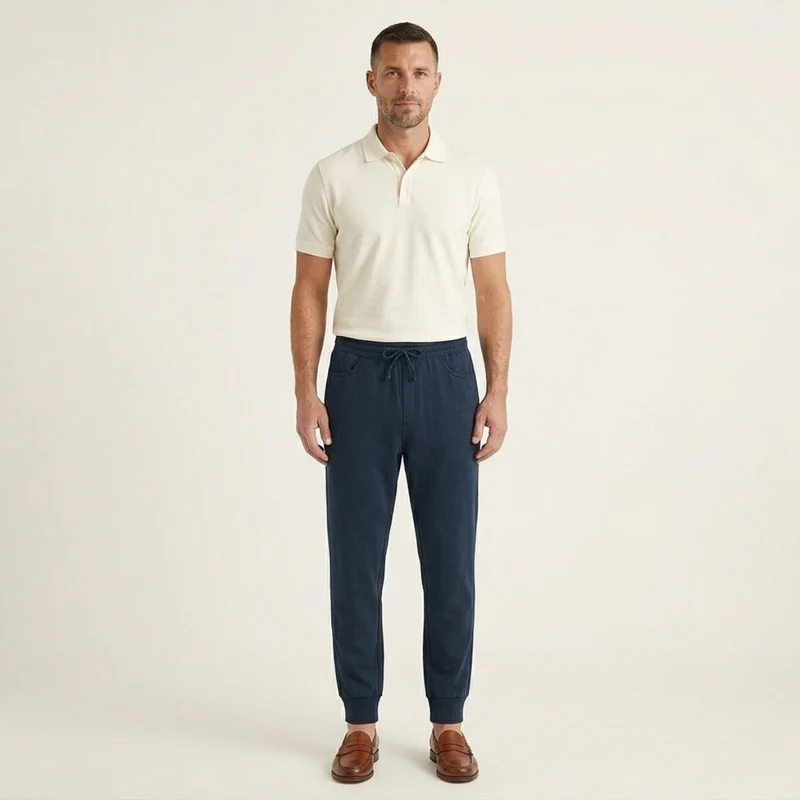 Herren Hose mit elastischem Bund und Kordelzug