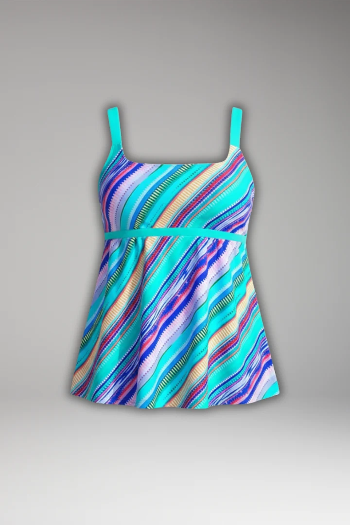 Damen Tankini Set mit gemustertem Oberteil und Shorts
