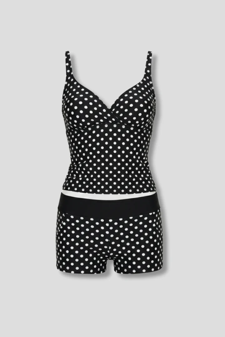 Damen Tankini Set mit Wickeloberteil und Shorts