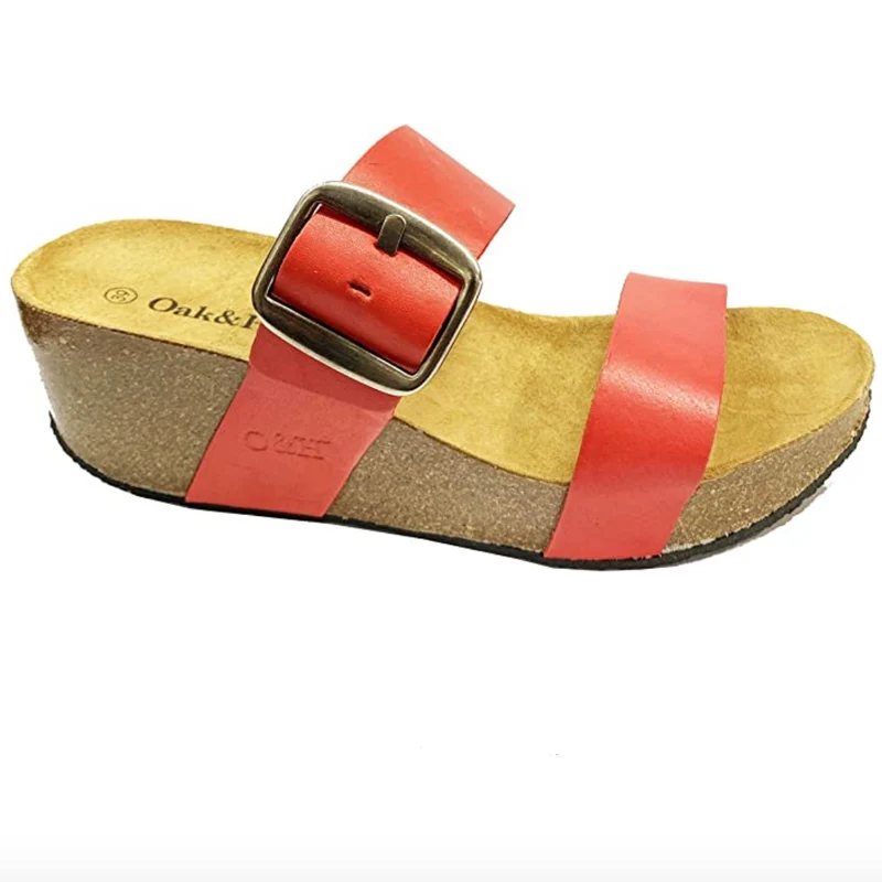 Oak & Hyde - Alicante Hi - Vintage rote Ledersandalen