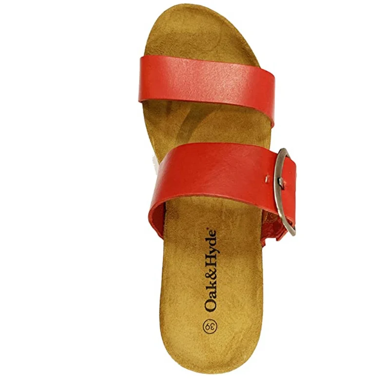 Oak & Hyde - Alicante Hi - Vintage rote Ledersandalen