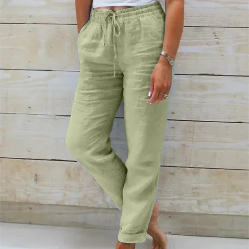 Damen Hose mit elastischem Bund und Kordelzug