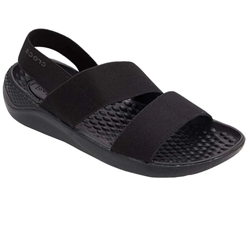 Crocs LiteRide Stretch-Sandale für Damen – Schwarz