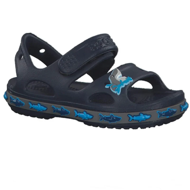 Crocs Haifischband-Sandalen für Kinder – Marineblau