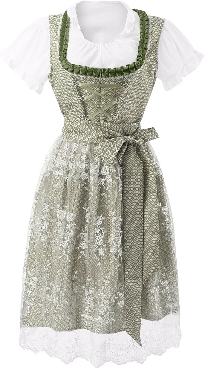 Damen Dirndl Set mit Schnürung und Schürze