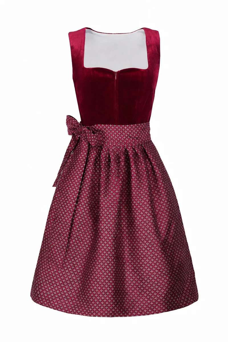 Damen Dirndl Set mit Samtoberteil und Schürze