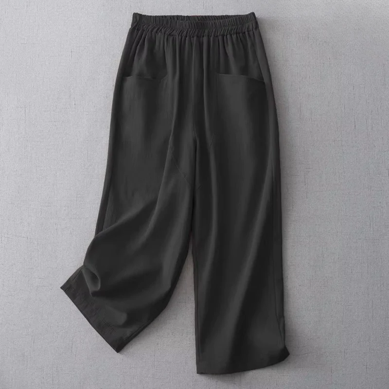 Damen Hose mit elastischem Bund und geradem Beinverlauf