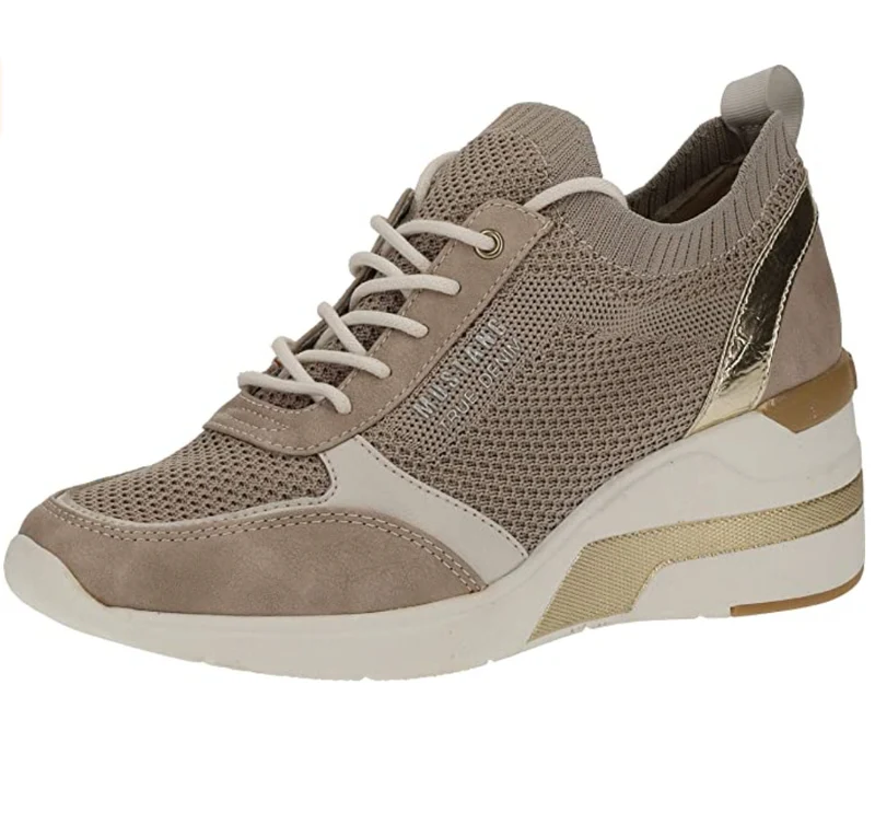 Mustang Damen-Sneaker (niedriger Schaft) – Beige
