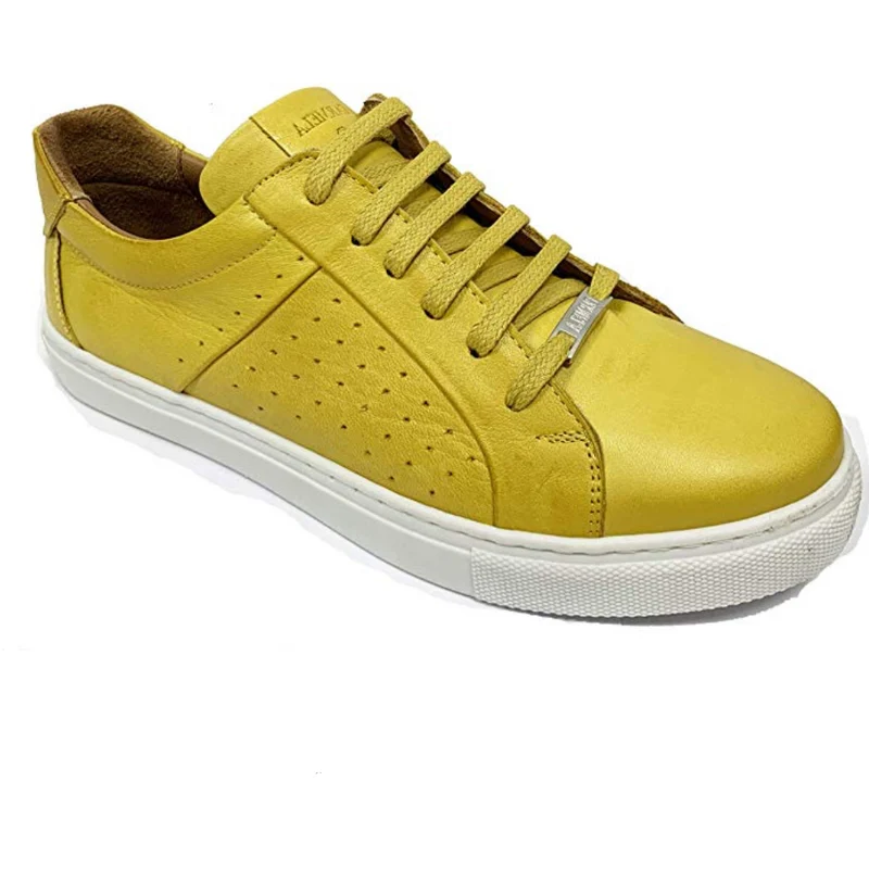 Carmela Damen-Sneaker aus weichem Leder – Senf
